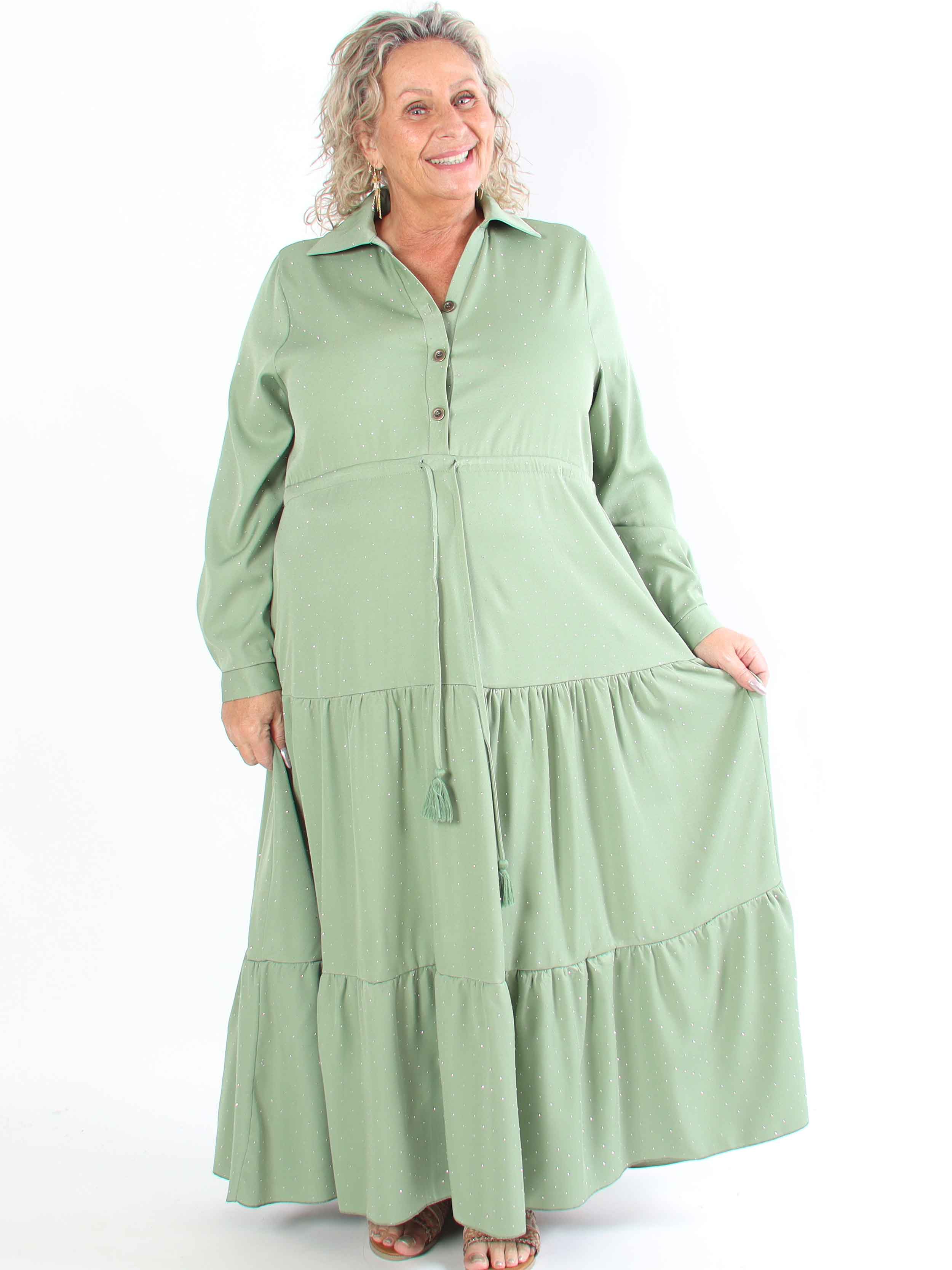 Starlight - Plus size-klänning med lager-på-lager-look utsmyckad med volanger